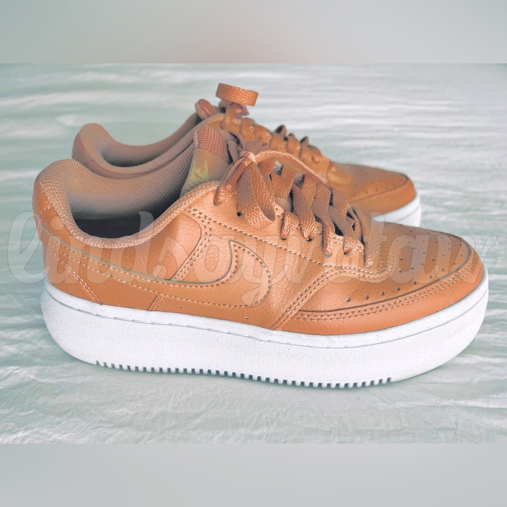 🧡NIKE~2021 Court Vision Alta “Light Cognac”~ Womens Size 8🧡